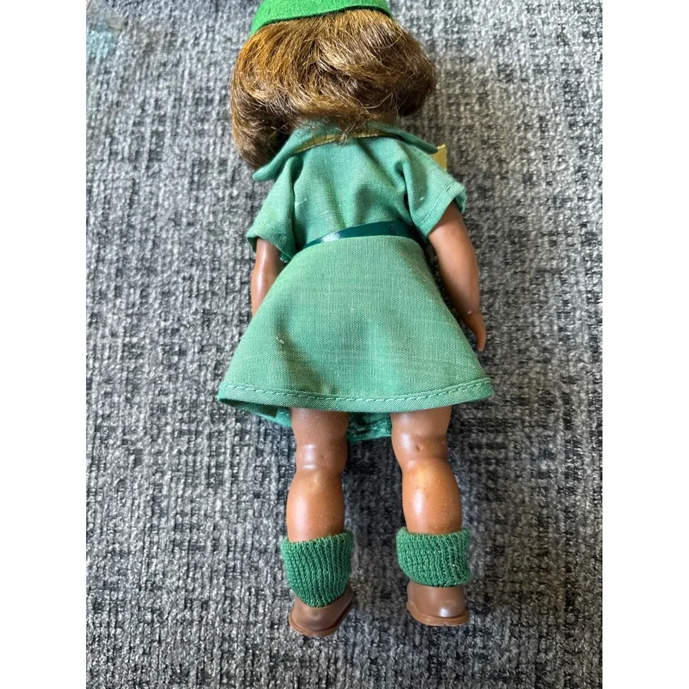 Vintage 1965 Effanbee Girl Scout Doll 8.5 Inch Green Uniform Original Box 1960s